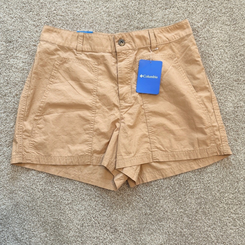 Columbia Holly Hideaway Washed Out Short Womens 10 Tan Beige 3in Inseam AL5959‎